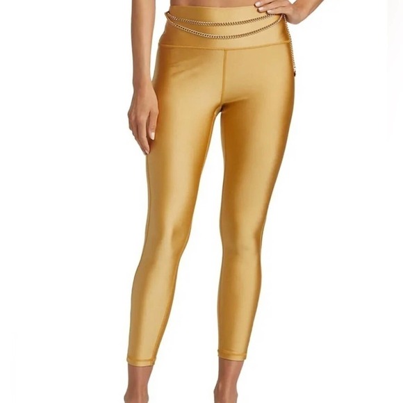 WeWoreWhat high-rise leggings gilded gold  Pull-on style party perfect Large
C - Picture 1 of 13
